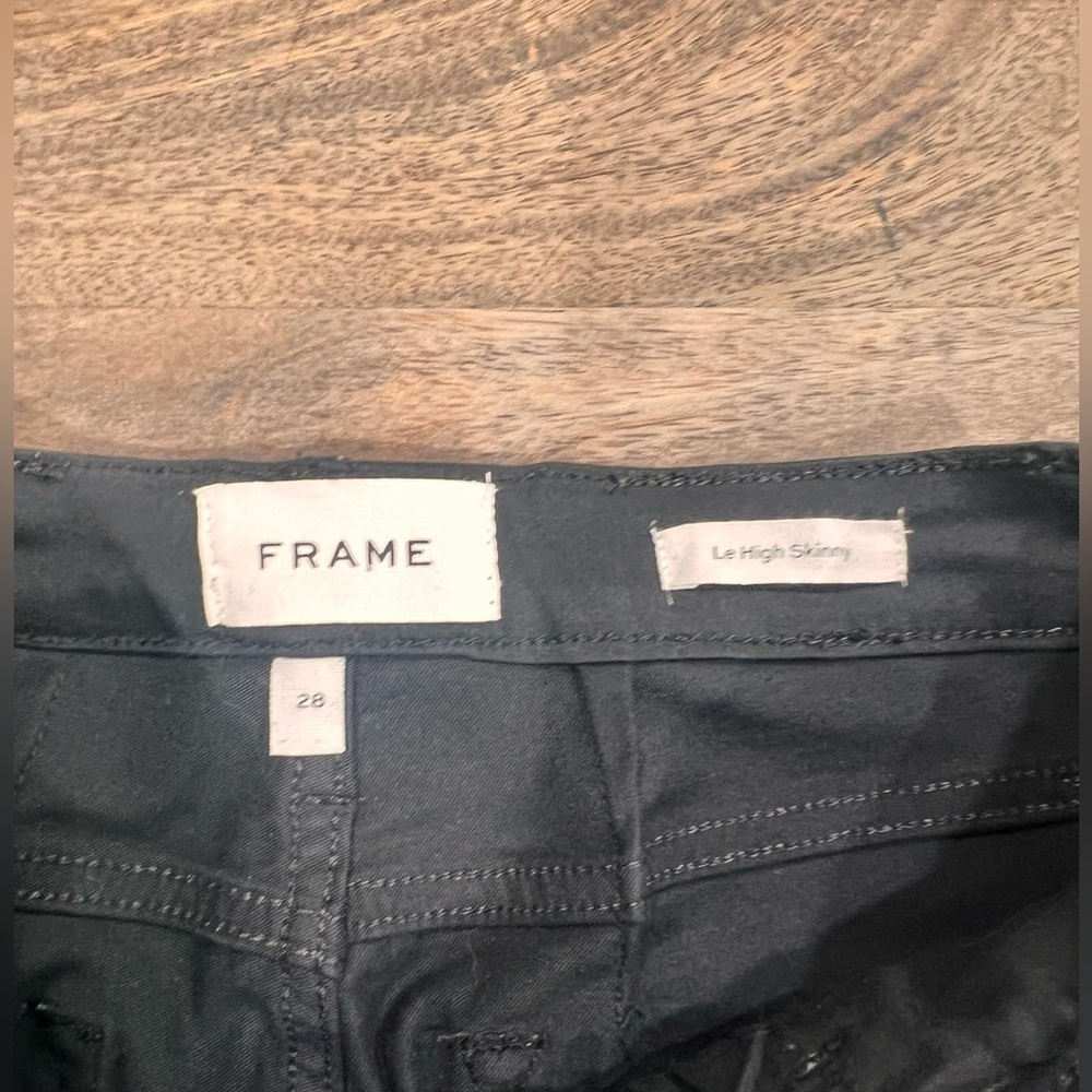 Frame Le High Skinny Black Jeans Size 28 - Picture 3 of 8